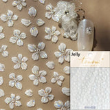 Qfdian Hipster Pure White Flowers Rose Spring Lily Peony Camellia Daisy Jelly Cherry Blossom Magnolia Nail Art Stickers Manicure Decals