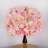 Qfdian  30CM Artificial Flower Table Centerpiece Wreath Party Wedding Backdrop Decor Road Lead Floral Ball Rose Hydrangea Gypsophila