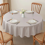 Qfdian  Solid Color Circular Tablecloth Waterproof Oil Proof Dustproof Dining Table Decoration Hotel Restaurant Tablecloth Cover Cloth