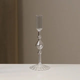Qfdian  Retro Glass Candle Holder Wedding Supplies Candlelight Dinner Candlestick Props Ornament High Footed Candlestick Home Decoration