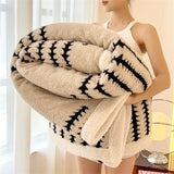 Qfdian  Thicken Warm Flannel Blanket Super Soft Fluffy Queen Blanket Single Double Size Cozy Skin-friendly Multifunctional Nap Blanket