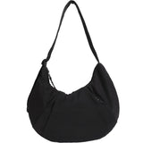 Qfdian High-capacity Solid Simple Shoulder Bags Men Women Nylon Casual Travel Hobo Bag Y2k Aesthetic Vintage Casual Handbags Crossbody