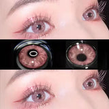 Qfdian Colored Contact Lenses for Eyes Natural Beauty Color Lens Eyes Lenses for Eyes Grey Blue Lenses with Diopter Yearly Cosmetics