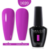 Qfdian  15ml UV Gel Nail Polish Semi Permanent Gel Varnish Enamel Brown Nail Gel Design Red Nails Art Nude Color Glitter Manicure