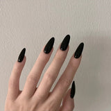 Qfdian  Y2K Star Press on Nails Gradient Black Fake Nails Medium Length Square False Nails Moon Designs for Women Girls Party Daily Use