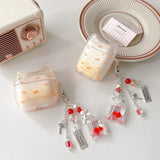 Qfdian lucky gradient goldfish koi fish transparent soft earphone case wireless bluetooth charging box cover for airpods 1 2 3 4 Pro 2