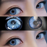 Qfdian Colored Contact Lenses for Eyes Natural Beauty Color Lens Eyes Lenses for Eyes Grey Blue Lenses with Diopter Yearly Cosmetics