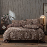 Qfdian  Korean Style Bedding Set Ins Retro Fresh Floral Washed Cotton Four Piece Duvet Set, Student Dormitory Bed Sheet Three Piece Set