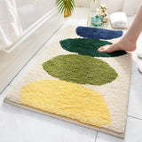 Qfdian  High Quality Bath Mat Simple Style Flocking Bathroom Non-slip Mat Bathroom Door Mat Microfiber Bathroom Carpet