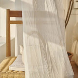 Qfdian  partition decorative anti-scratch and anti-wrinkle white sheer curtains for living room, bedroom and dining room