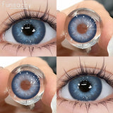 Qfdian 2pcs Blue Color Contact Lenses Natural Contact Lenses for Eyes Beautiful Eyes Lens Cosmetic Pupils Green Colored Lens