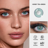 Qfdian  2pcs/pair New Cosplay Contact Lenses for Eyes Makeup Pupils Cosmetics Blue Eye Color Lenses for Myopia Lens 14.2/14.5mm