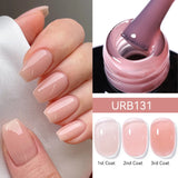 Qfdian 7ml Crystal Jelly Nude Rubber Base Gel Transparent Semi-permanent Varnish UV LED Construction Gel Nail Art Manicure