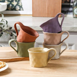 Qfdian  300ml Ceramic Cup Home Multicolor Breakfast Oat Cup Office Large Capacity Coffee Milk Cup Holiday Gift Kitchen Accessories