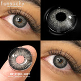 Qfdian  1 pair Gray Colorcon Contact Lenses for Eyes Beautiful Lenses Cosmetics Pupil Blue Lens Big Eyes Contacts Lens Yearly