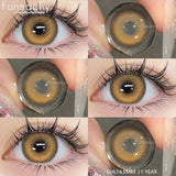 Qfdian  1Pair New Brown Contact Lenses Beauty Fashion Pupils Eye Color Lenses Colored Contact Eye Lenses Yearly Cosmetic Pupils
