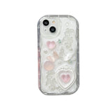 Qfdian Korea Silve 3D Butterfly Cartoon Heart Phone Case For iPhone 16 15 14 13 12 Pro Max Luxurious Lovely Soft Shockproof Back Cover