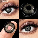 Qfdian  1 Pair Gray Color Contact Lenses for Eyes Natural Brown Blue Lenses Green Eye Contacts Beauty Cosmetic Pupils Yearly