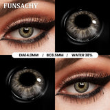 Qfdian  1 Pair Big Black Contact Lenses Beautiful Pupils for Eyes Colored Softlens Natural Brown Grey Lens Contacts Yearly Lens
