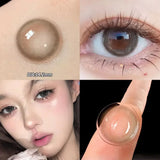 Qfdian  2pcs 10 Tone Natural Pupil Eye lens Color Contact Lenses for Eyes Beauty Natural Eyes Brown Contact Lens Gray Lens