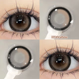 Qfdian  1 PAIR Big Brown Contact Lenses for Makeup Eyes Big Black Lenses Myopia Color Contact Lenses Belleza Pupils Grey Lenses