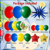Qfdian  123pcs Red Yellow Green Balloon Garland Arch Kit for Birthday,Party,Men Game Shower Wedding,Festival,Graduation Decorations