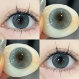 Qfdian 1Pair New Myopia Yearly Colored Contact Lenses with 0-800 Degree Natural Lenses Green Eye Color Cosmetic korean