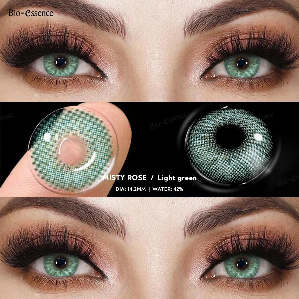 Qfdian Contact Lenses for Eyes Natural Beauty Pupils  Eyes Lenses Korean Brown Contacts 2PCS 1Year Fashion Green Pupilentes