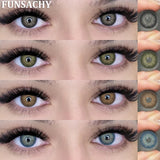 Qfdian  1 Pair Color Contact Lenses for Eyes Green Colored Lense Natural Eyes Contact Fashion Lenses Yearly Beauty Makeup Lens