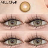 Qfdian Green Contact Lens Belt Grade 14.5MM Big Eye Thai Milk Tea Series Grey GDIA: 14.2MM 1 Year Use Soft Hydrogel WT: 40%