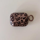 Qfdian fashion luxury transparent leopard print pattern black love heart Pendant for airpods 4 3 1 pro 2 soft silicone protection case