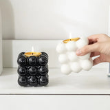 Qfdian  Bubble Ball Candle Holder Ceramics Desktop Candlesticks for Candles Minimalist Candlestick Wedding Centerpieces Home Decor Gifts