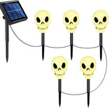 Qfdian  Waterproof Solar Halloween Pathway Stake Lights Pumpkin Ghost Mummy Witch Design Outdoor Garden Yard Party Decoration Lights