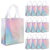 Qfdian  10/20Pcs Non Woven Colorful Laser Gift Bag for Wedding Birthday Party Favors for Guest Christmas Candy Cookie Gift Packaging Bag