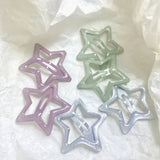 Qfdian  Colorful Star BB Trendy Hair Clips Shiny Cute Fashion Y2k Hair Accessories Barrette Women Simple Kawaii BB Clip Hair Volume Clip