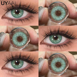Qfdian 1 Pair Colored Contact Lenses for Eyes Blue Eye Lenses Green Fashion Lenses High Quality Brown Natural Lenses Gray Lenses