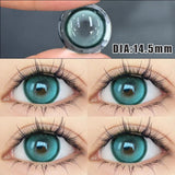 Qfdian Colored Contact 2Pcs 2024Year New  Lenses with Myopia Degree Grade 0.00- 8.00 Blue Green Beauty Pupilentes Soft Lens KSSEYE