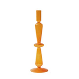 Qfdian Nordic Orange Glass Taper Candle Holder Creative Home Decor Wedding Party Dinner Candlelight Decoration Living Room Candlestick