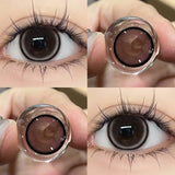 Qfdian 1Pair Myopia -0.00 to -8.00 Colour Contacts Lenses Natural Black Eye Lenses Beauty Pupil Blue Gray Lenses