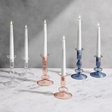 Qfdian  Creative and Minimalist Glass Candle Holder Vase Living Room Homestay Dining Table Decoration Romantic Gift Glass Candle Holder