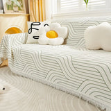 Qfdian  New Grid Sofa Cover Blanket Universal  Fast Non Slip Cover Cloth Towel  Small Fresh Style Oversized Sofa Towel Delicate Touch