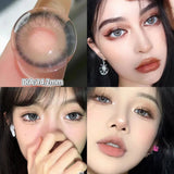 Qfdian  2pcs/pair Gray Colored Contact Lenses for Eyes Beauty Purple Halloween Makeup Lens Natural Look Brown Blue Big Eye Lens