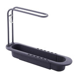 Qfdian Telescopic Sink Drain Rack Soap Sponge Holder Self Adhesive Kitchen Paper Towel Holder Punch Free Roll Kitchen Acces
