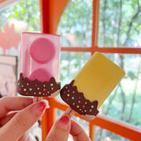 Qfdian Contact Lens Case ice cream style Container Set Portable Contact Lens Box for Women Travel Contact Lenses Case