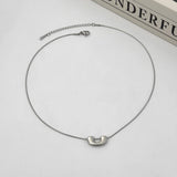 Qfdian  Minimalist U-Shaped Snake Bone Chain Niche Design Collarbone Chain Versatile Commuting Necklace For Women