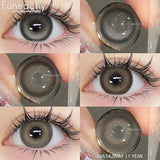 Qfdian  1Pair New Brown Contact Lenses Beauty Fashion Pupils Eye Color Lenses Colored Contact Eye Lenses Yearly Cosmetic Pupils
