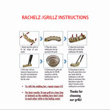 Qfdian Fashion CZ Stone Vertical Bar Teeth Grillz Braces Hip Hop 4 Zircon Tooth Caps Dental Grills For Women Men Jewelry