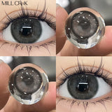 Qfdian Color Contact Lenses yearly Myopia Lenses with Diopter Enlarge Bright Cosmetic Power Lens Make Up for  Beautiful Eyes
