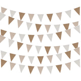 Qfdian  Rustic Boho Birthday Burlap Banner Triangle Pennant Flag Linen Bunting for Birthday Wedding Baby Shower Camping Decorations