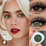 Qfdian  1 Pair Colored Contact Lenses for Eyes Blue Pupil Beautiful Eye Contacts Natural Soft Brown Gray Lenses Yearly Cosmetic